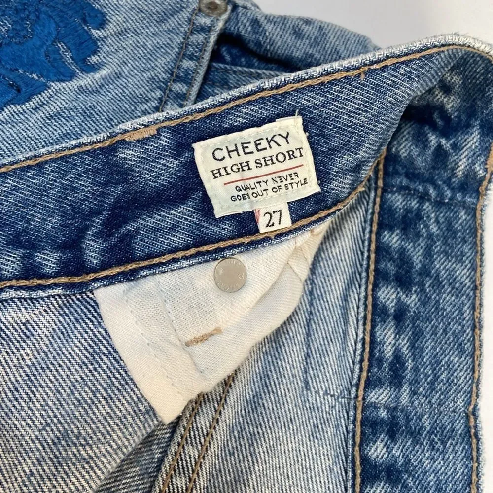 Levi's Blue Jean Shorts Distressed High-Waisted